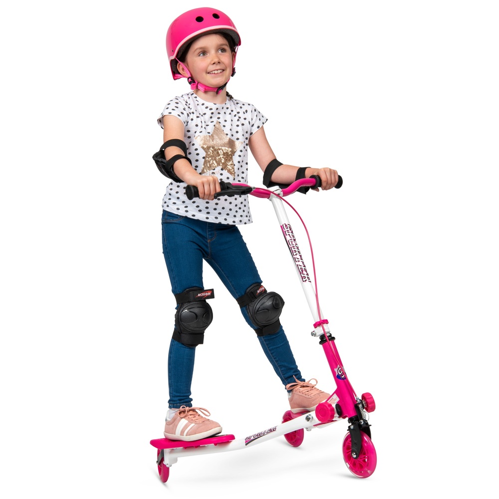 Sporter 1 Scooter mit leuchtenden LED-Rädern, pink
