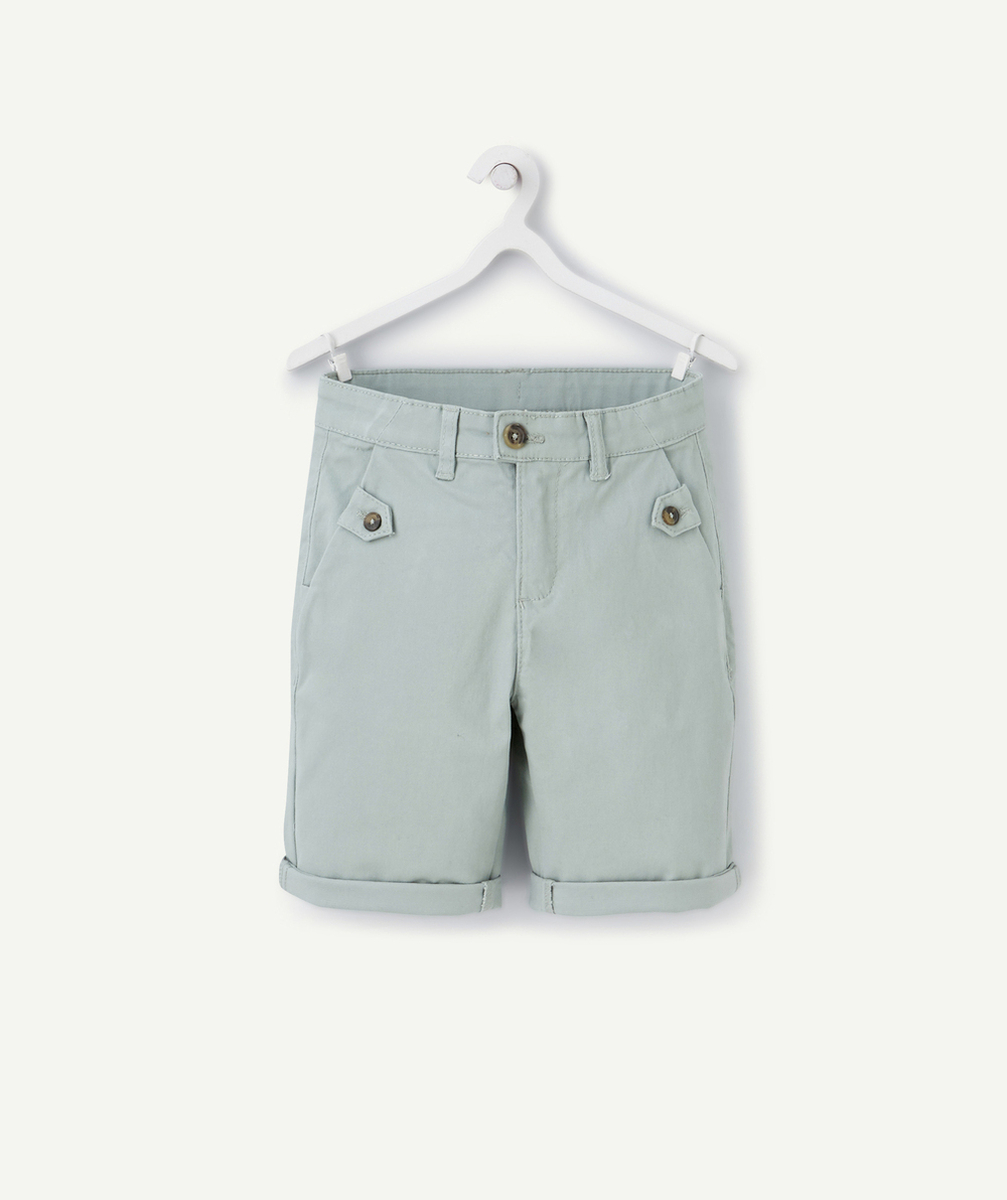 BERMUDA STYLE CHINO GARÇON VERT D'EAU