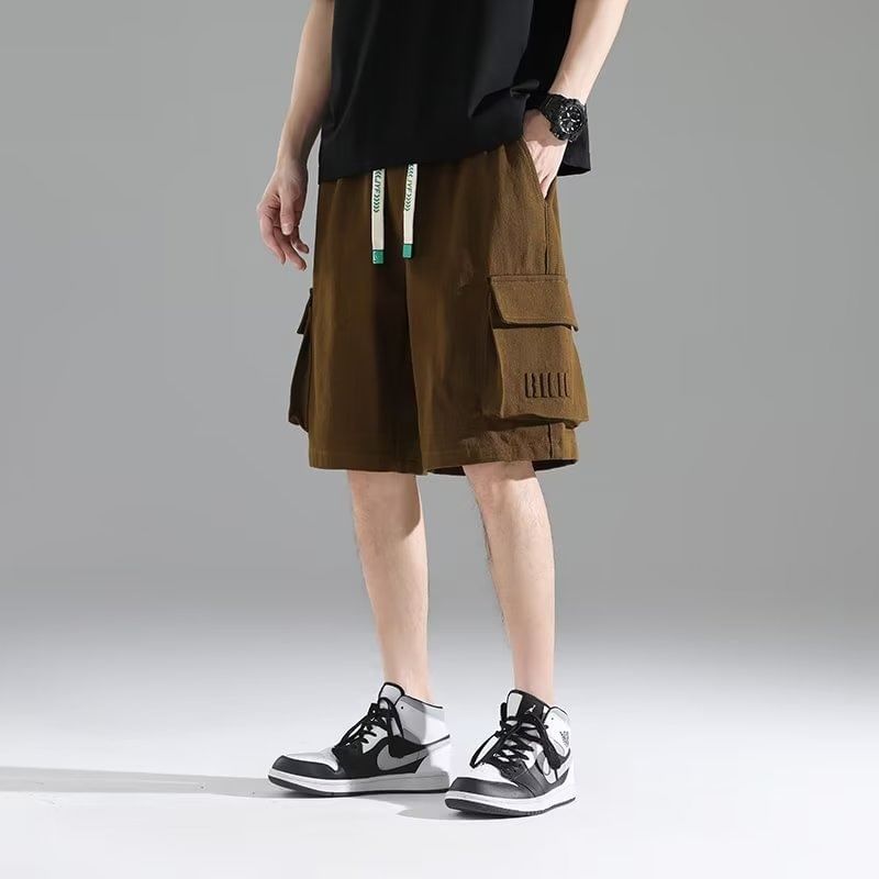 Lingaris - Cargoshorts met trekkoord en letters