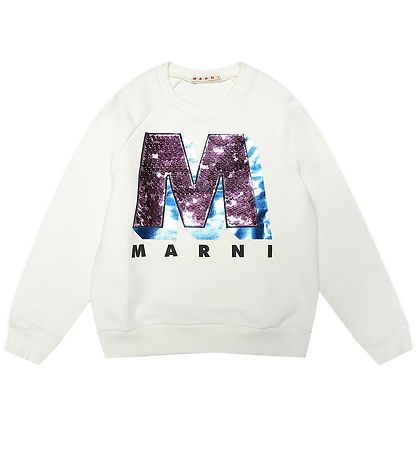 Marni Sweatshirt - Weiß m. Pailletten