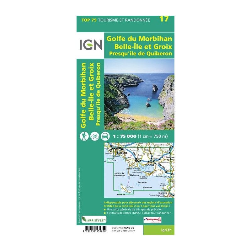 Golfe-Du-Morbihan / Ile-De-Groix / Belle-Ile / Presqu'Île-De-Quiberon - Carte topographique