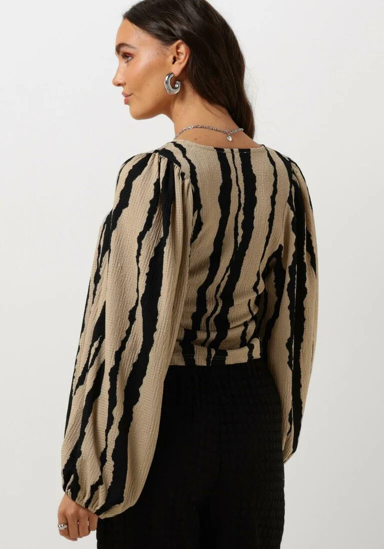 MODSTR\u00D6M beige modstr&ouml;m blouse harlandmd print top