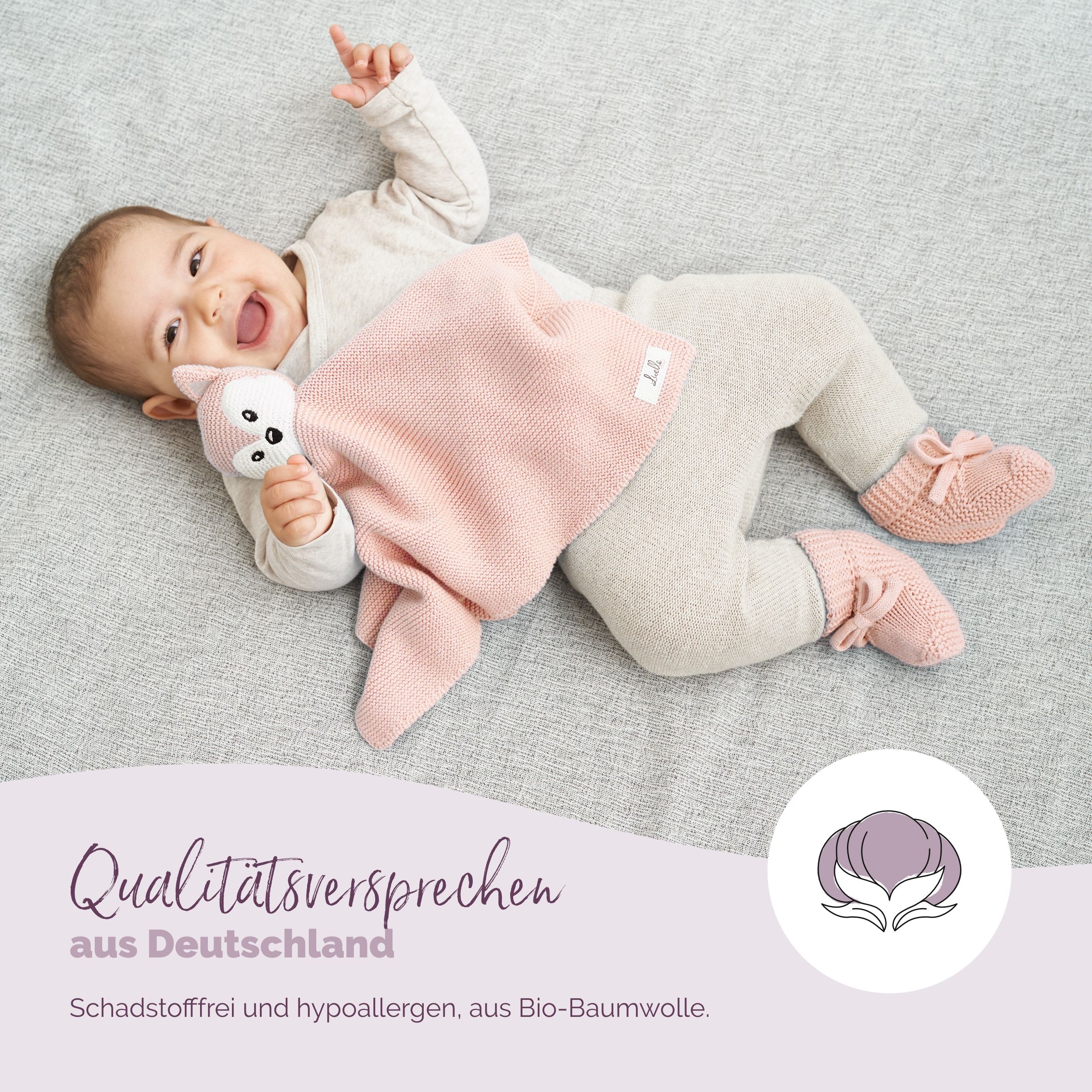 Livella Kuscheltuch (Fuchs) mit Söckchen aus Bio-Baumwolle