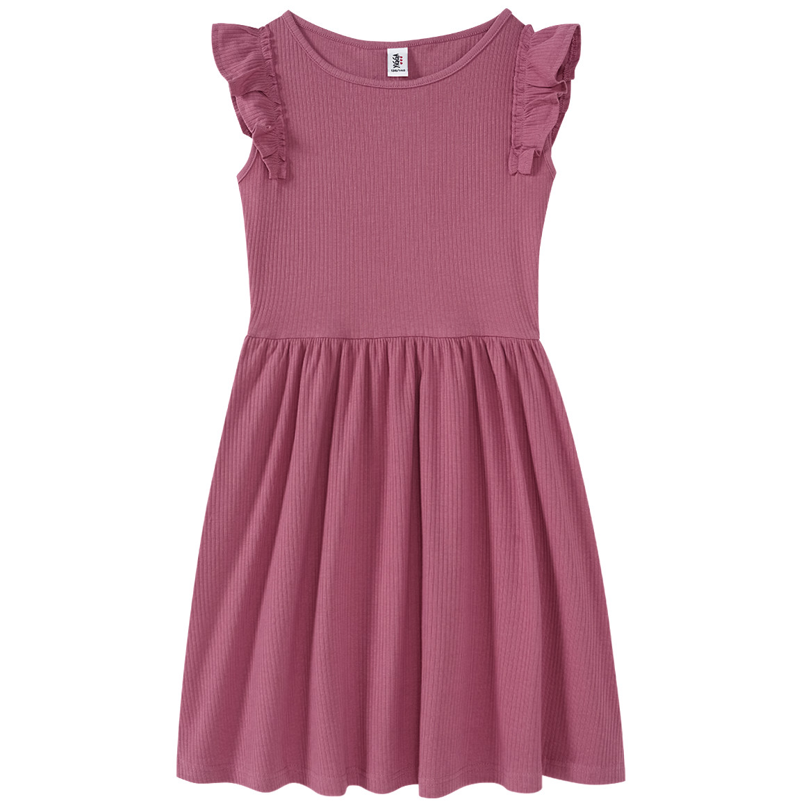 Yigga Mädchen Kleid mit Ripp-Struktur himbeer