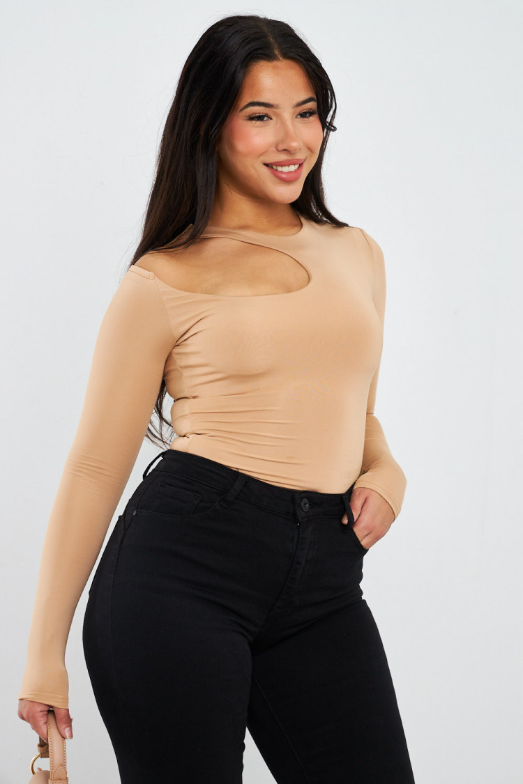 Body moulant beige ajouré