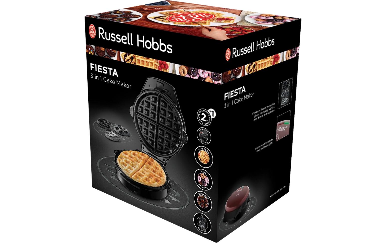 Waffeleisen Fiesta 3 in 1Waffeleisen zur Herstellung von Waffeln, Cupcakes oder Donuts