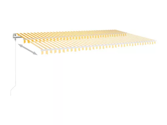 Auvent manuel rétractable avec LED 6x3 m Jaune et blanc