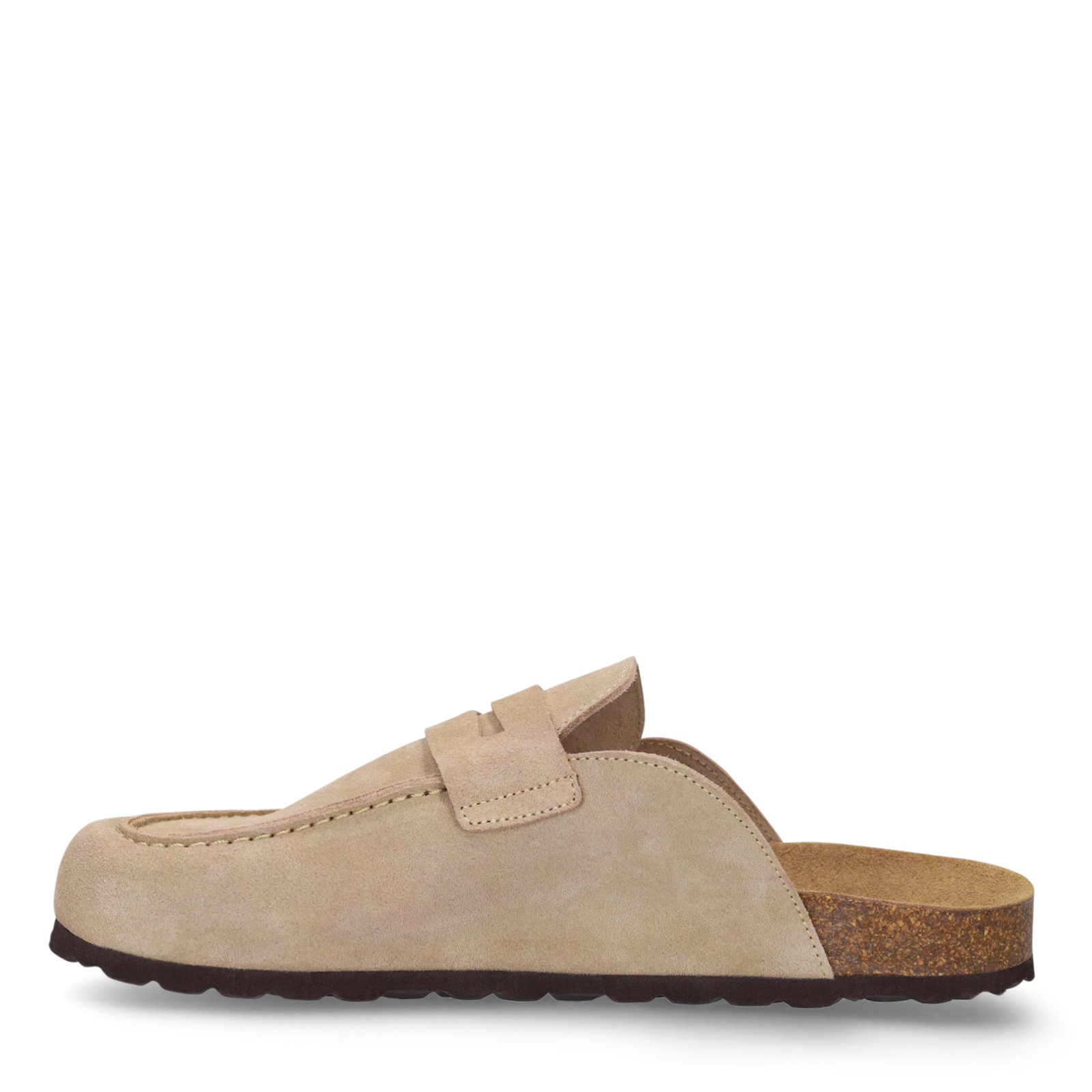 Beige suède clogs