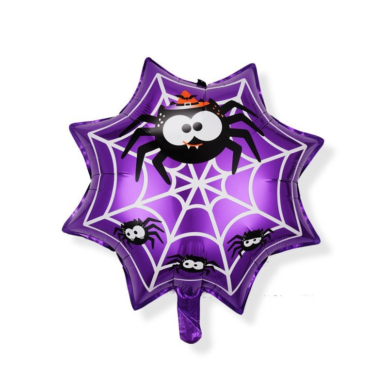 (5er Set) Halloween Party Folien Ballon Grusel Deko Luftballon Motto Party Accessoire - Spinne