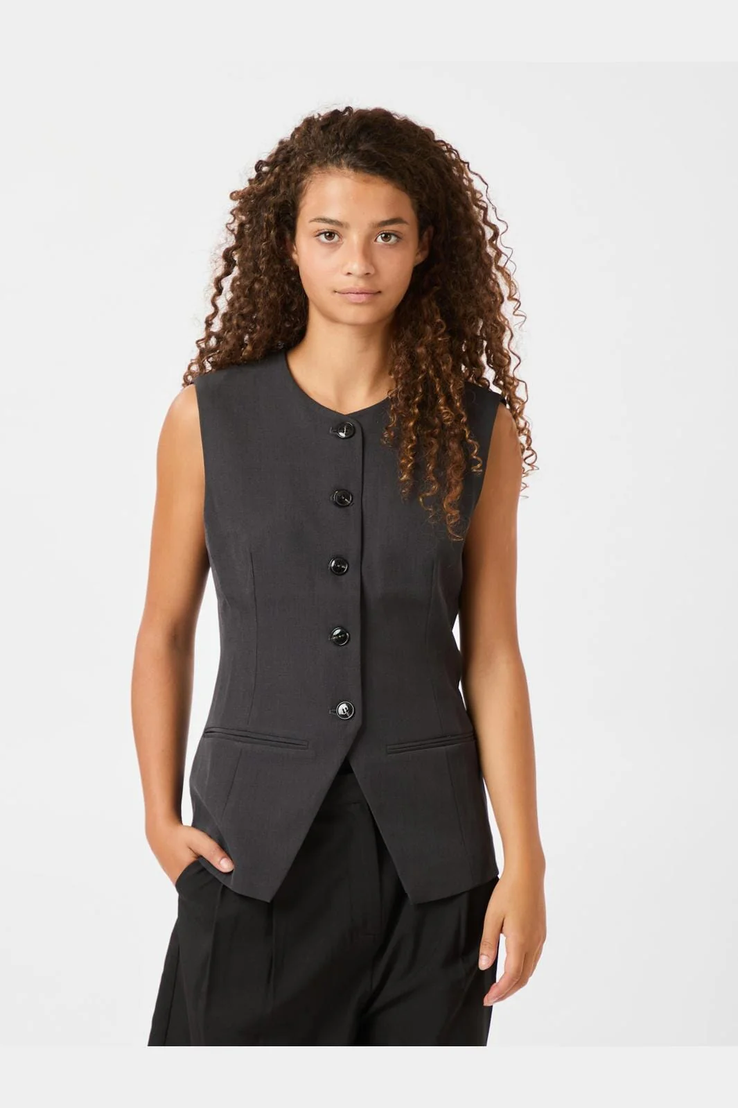 Neo Noir Fabia Structure Waistcoat 164162