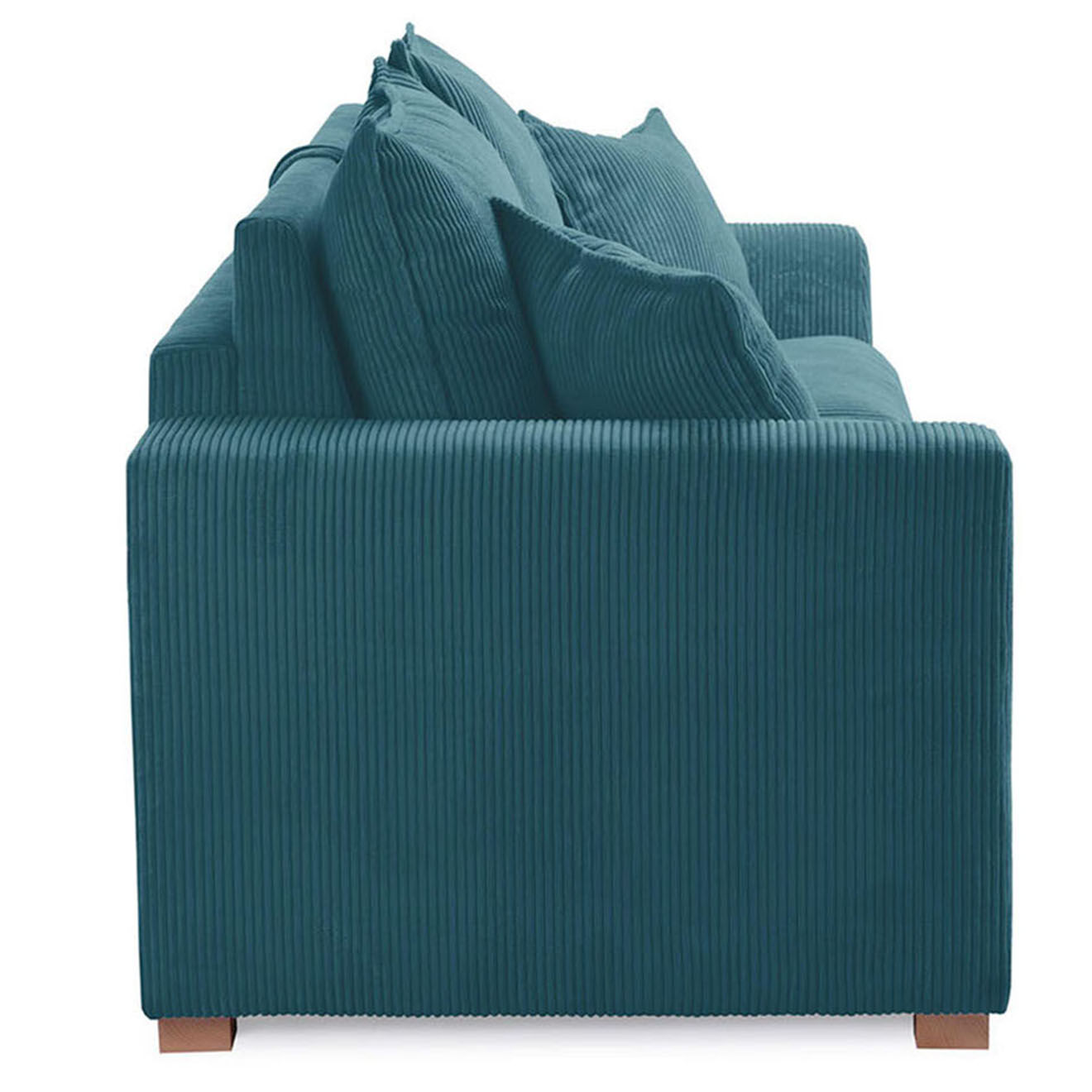 Bobochic Canapé droit augustin ouverture express velours côtelé bleu foncé foncé foncé  - 205x97x96 cm