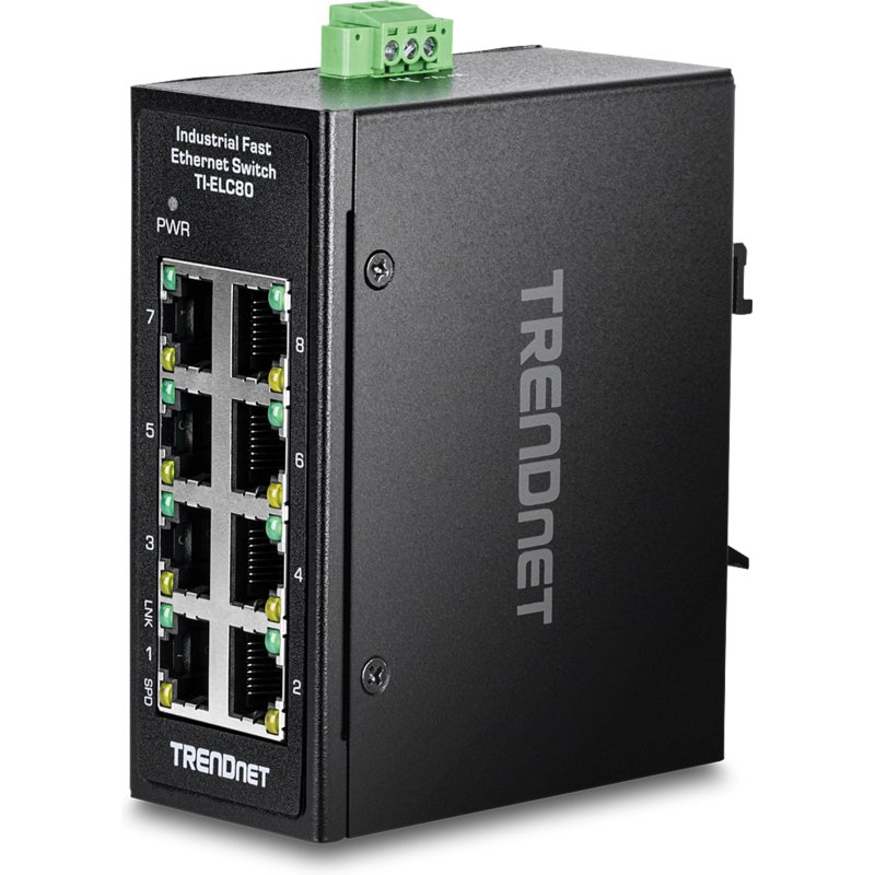 Trendnet TI-ELC80 commutateur réseau Non-géré Fast Ethernet (10/100) Noir