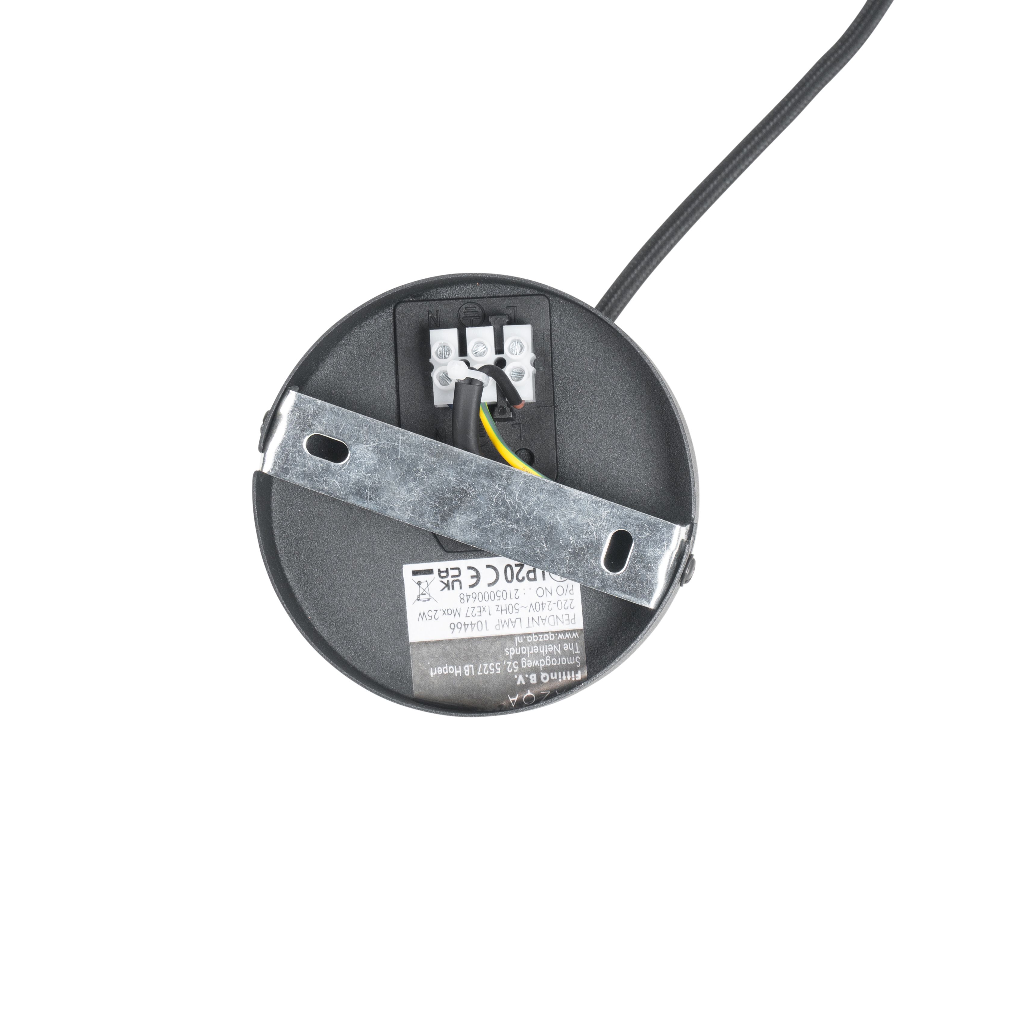Smart hanglamp zwart met goud glas 20 cm incl. Wifi A60 - Pallon