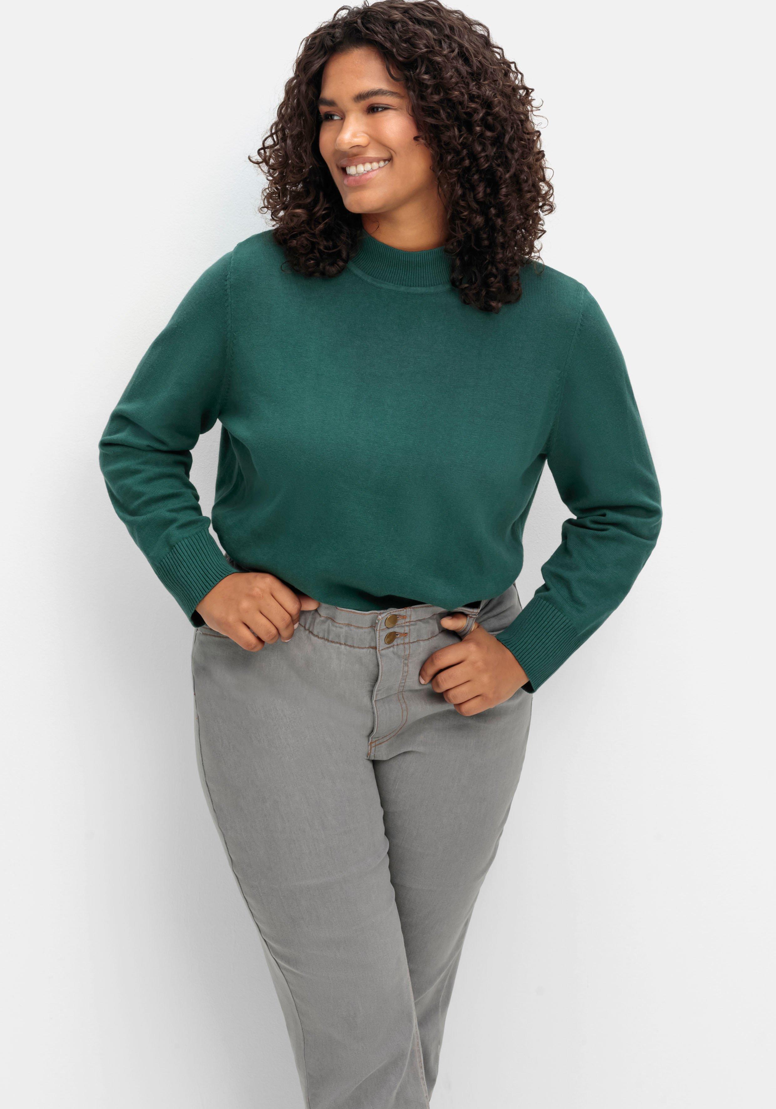 Pullover aus Feinstrick, mit Stehkragen