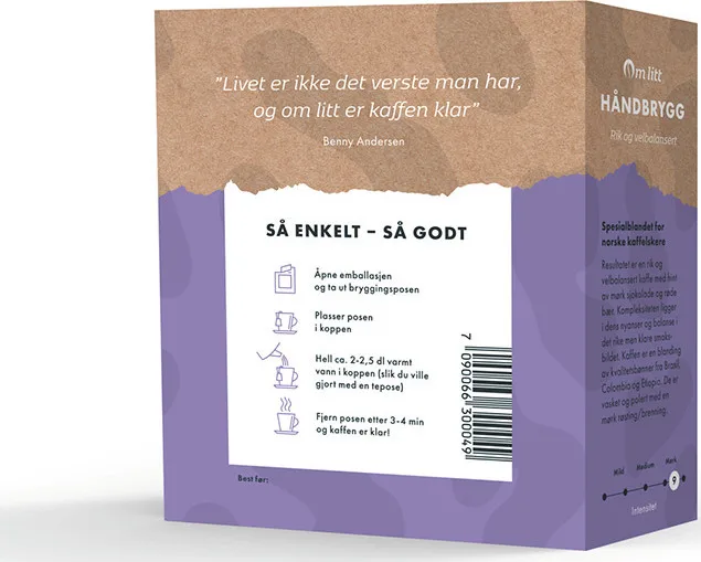 Om Litt Håndbrygg Kaffe Medium Brent/røsted