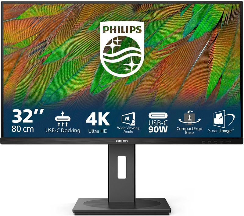 PHILIPS 32-inch 4K UHD-monitor - USB-C-docking - Zwart - VA LED