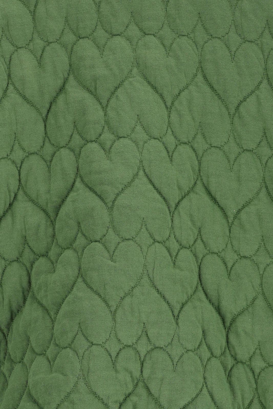 Groene sweater met hartjes quilting
