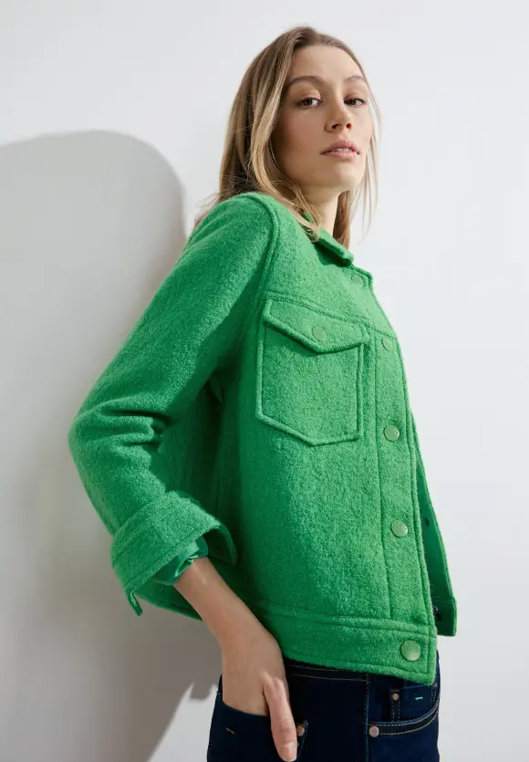 Jacke mit Wollanteil - celery green