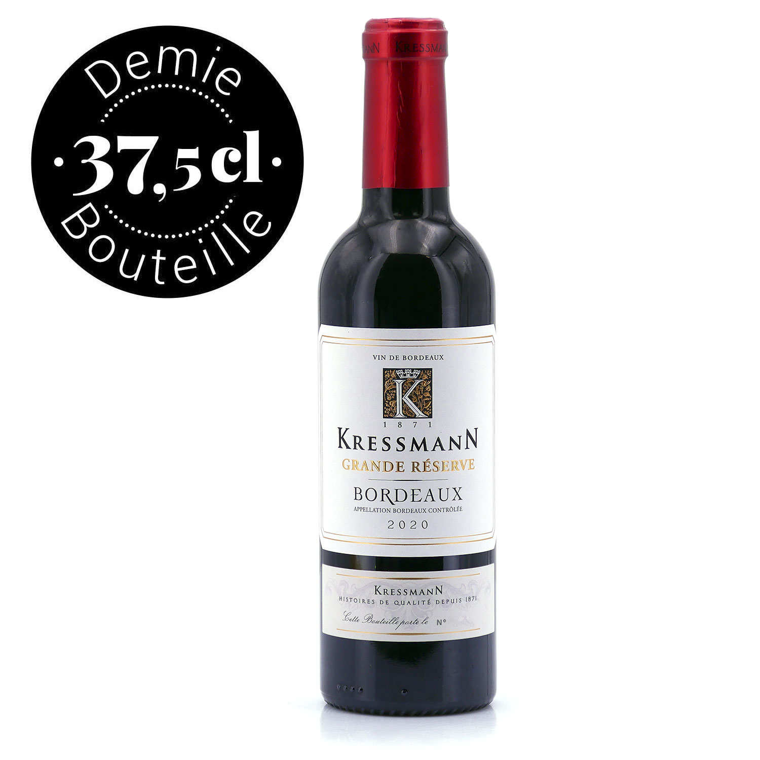 Bordeaux vin rouge AOC Grande Réserve - Demi-Bouteille