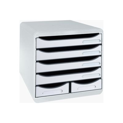 Exacompta Office Big Box - Module de classement 6 tiroirs - gris clair