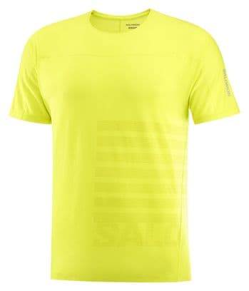 Maillot manches courtes Salomon Sense Aero Graphic Jaune Homme