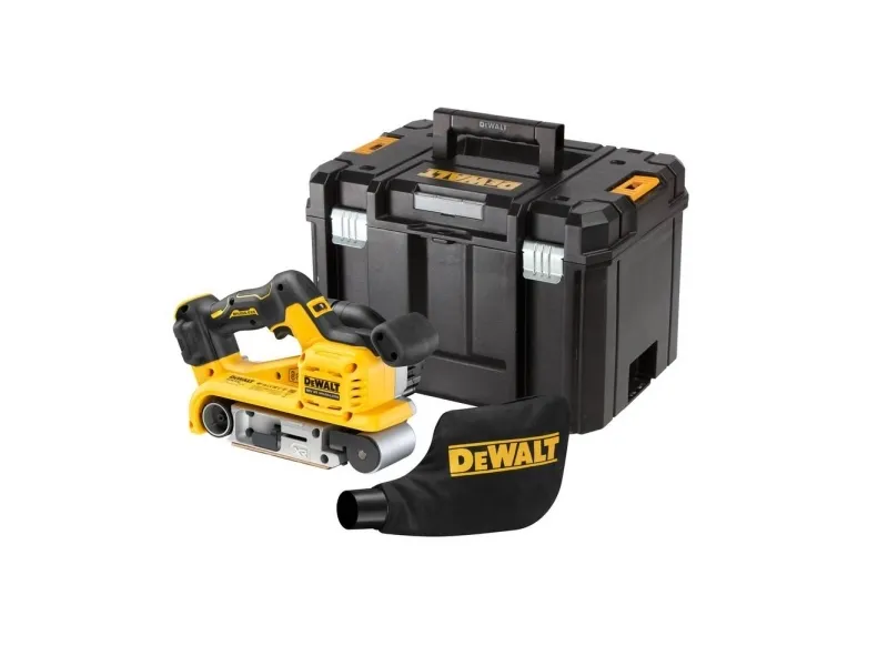 DeWALT DCW220NT-XJ, Bånd slibemaskine, Detaljer, Sort, Gul, Børstefri, 3,6 dB, 1,5 m/s²