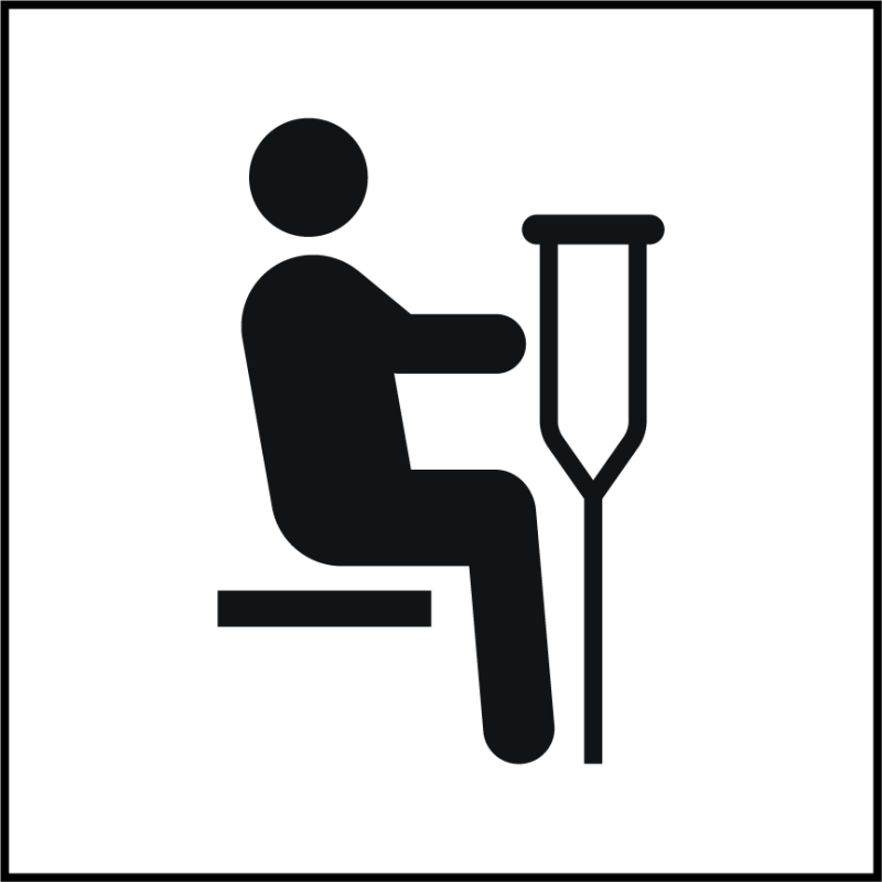 Panneau Siège prioritaire pour personnes blessées - Gravoply