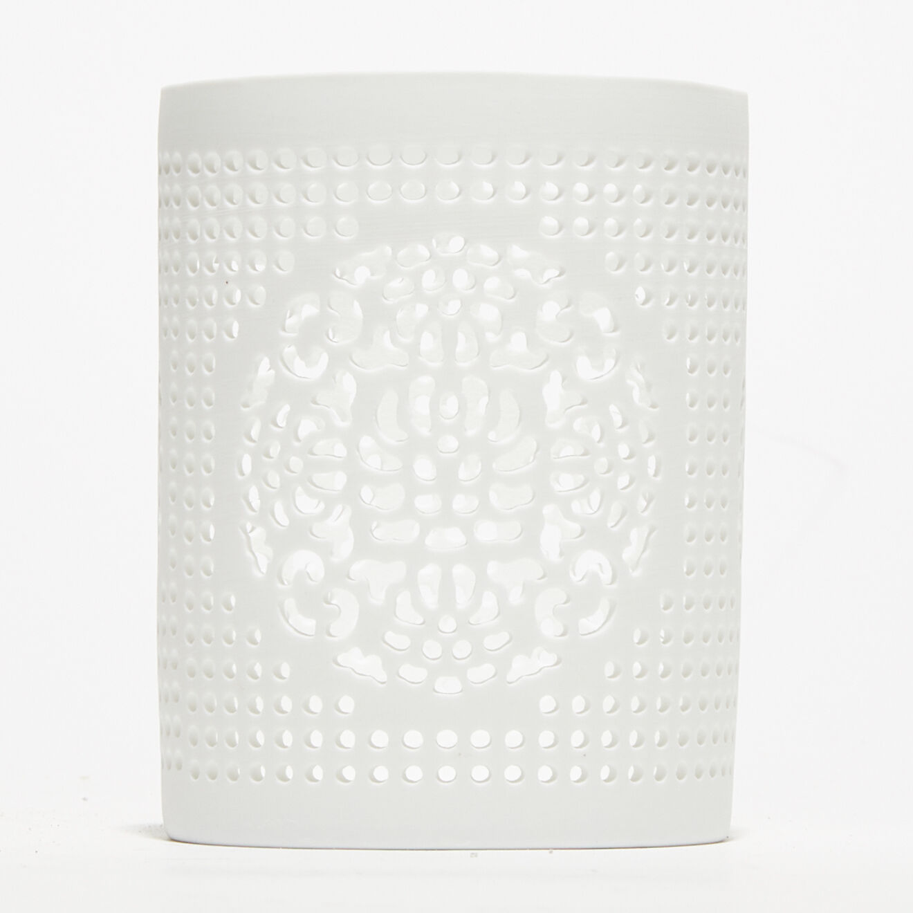 Pomax Photophore en Porcelaine Sweet blanc - D.7.5xH.9.2 cm