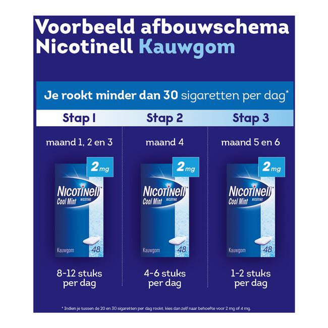 Nicotinell Kauwgom Cool Mint 2mg Stoppen met Roken 24 stuks