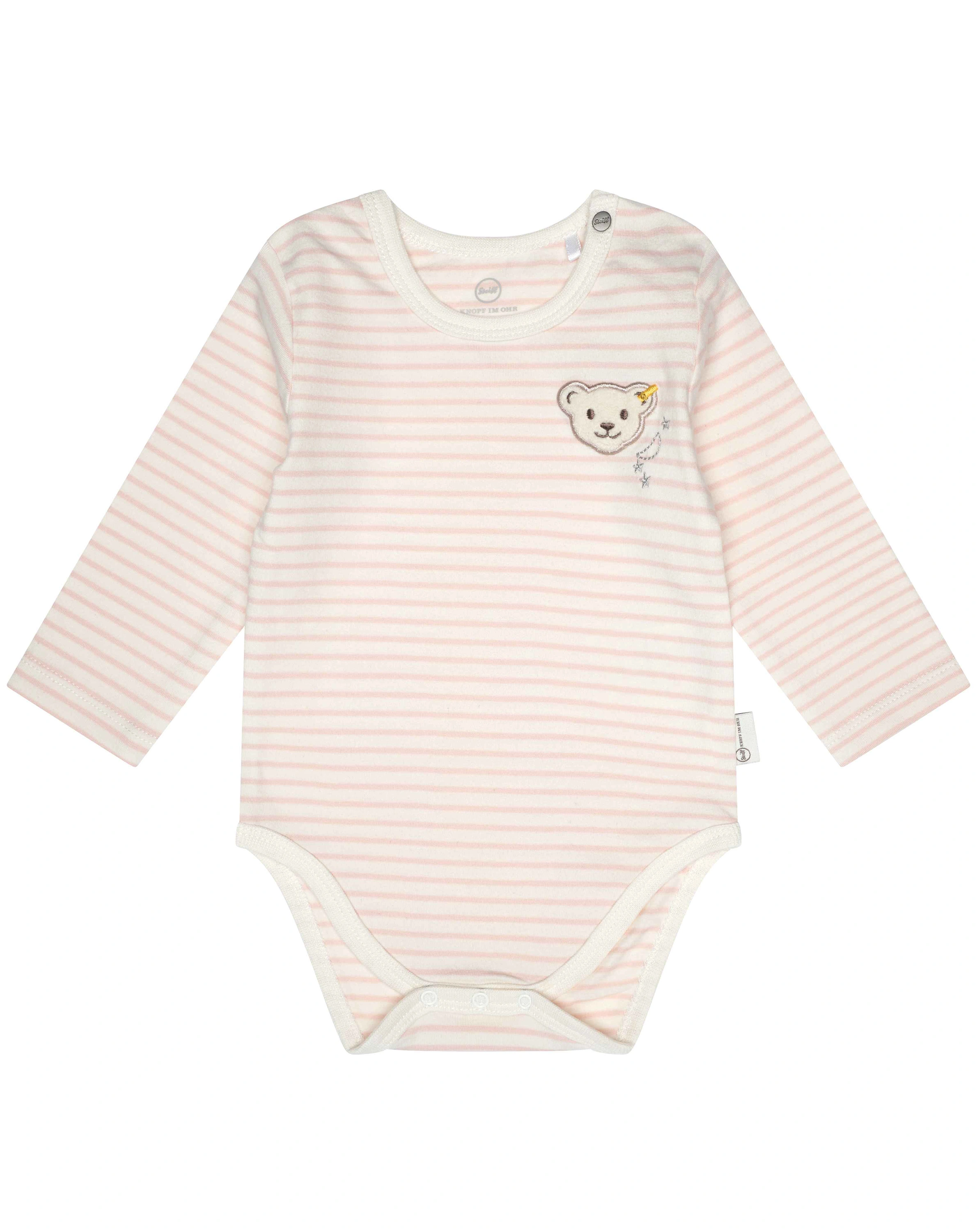 Langarm-Body SAGA geringelt in gardenia