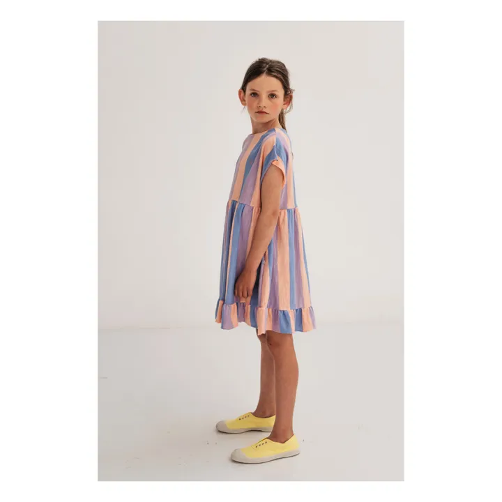 Repose AMS Robe Coton Bio Rayée | Rose pêche