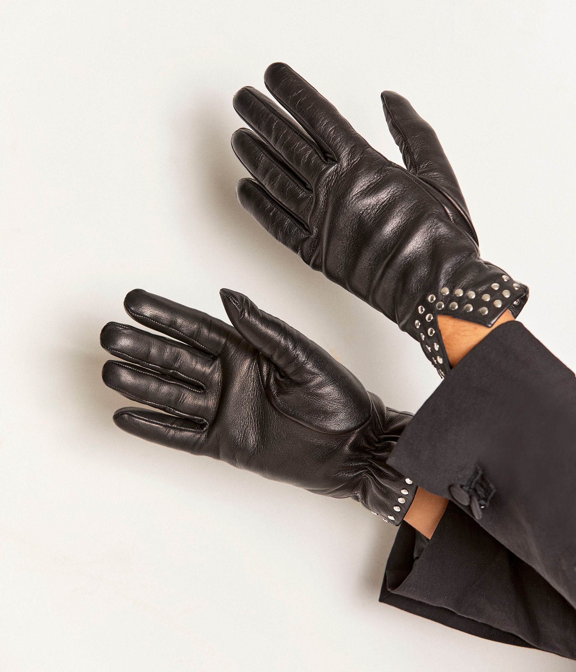 Gants cuir noir Corry