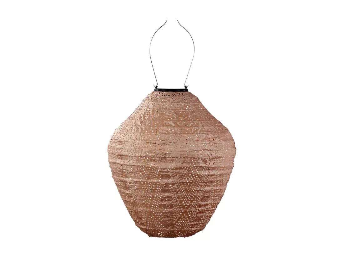 Lanterne solaire Jar 30 cm Ikat - Rose