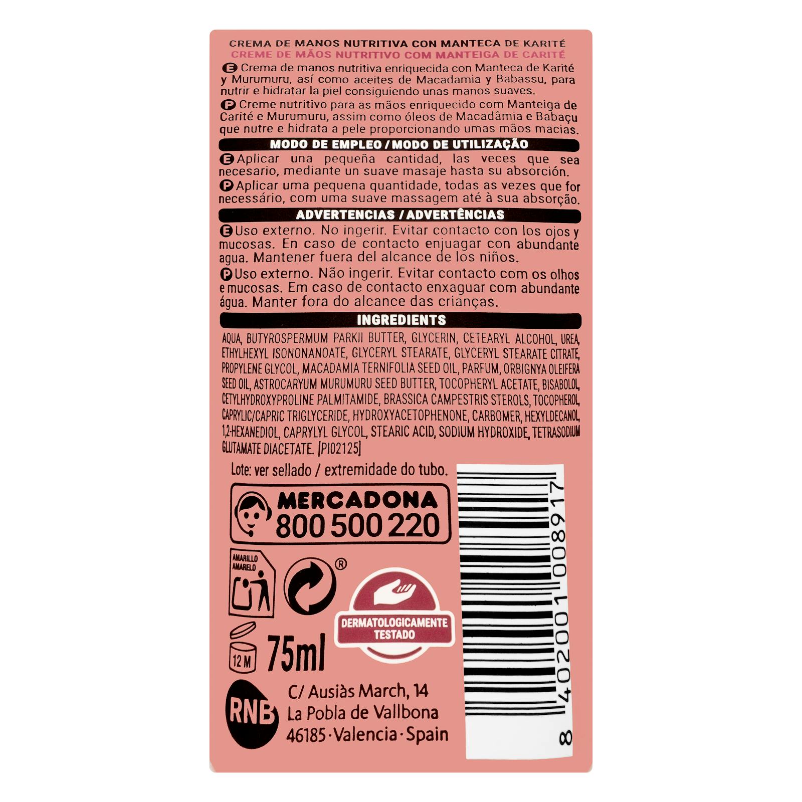 Crème pour les mains nourrissante au karité Deliplus