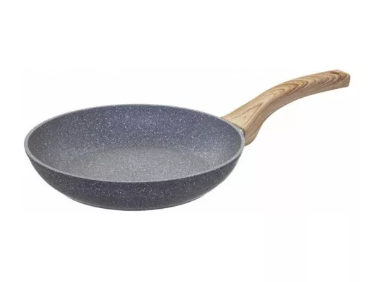Poêle en aluminium - D. 30 cm - Effet pierre grise