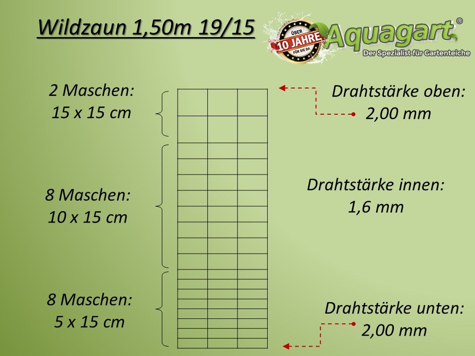 50m wildomheining, bosomheining, weideomheining, geknoopt gaas 150/19/15+ Z-profiel omheiningspalen