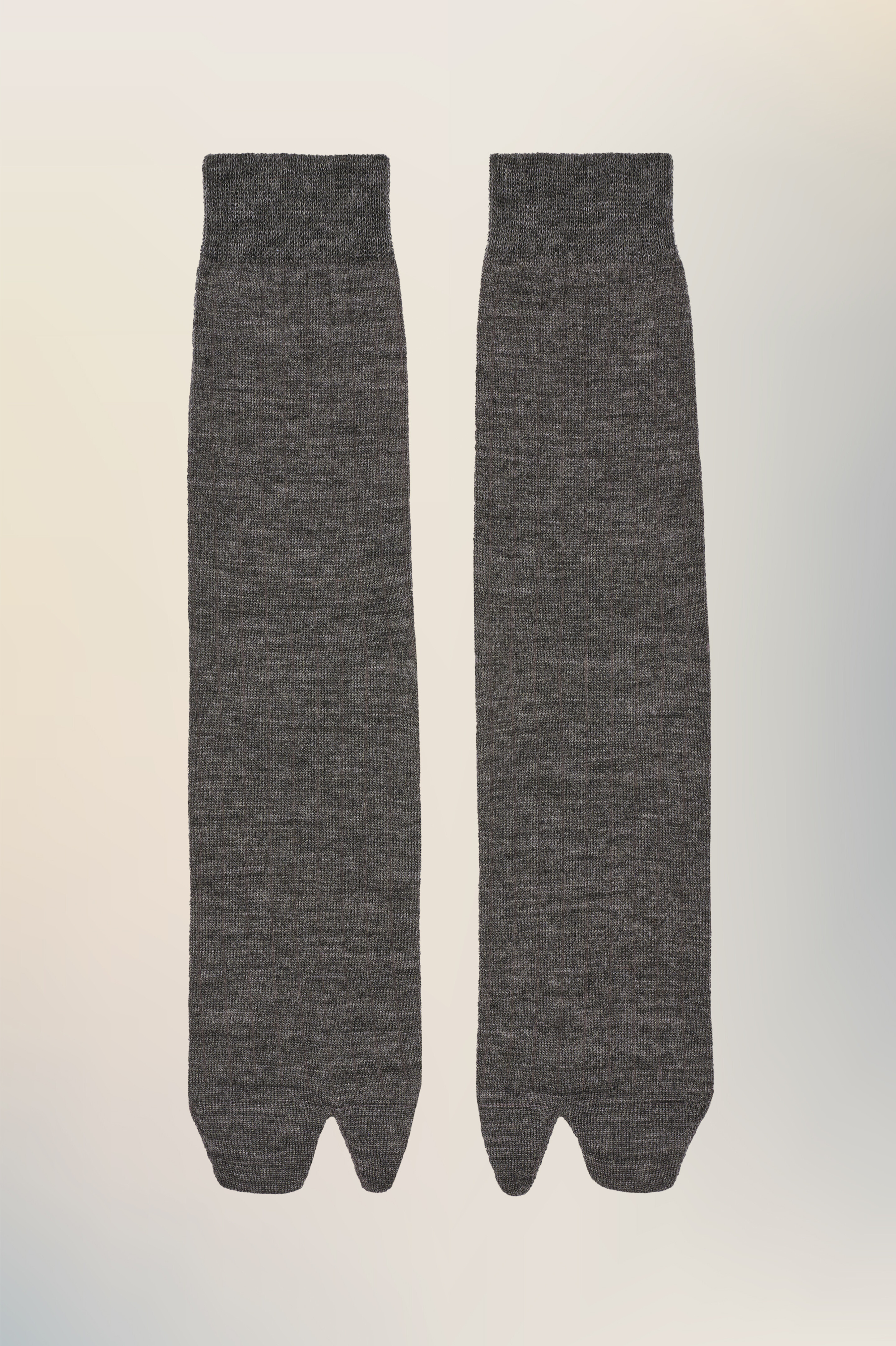 Chaussettes Tabi grises en laine - femme Gris foncé