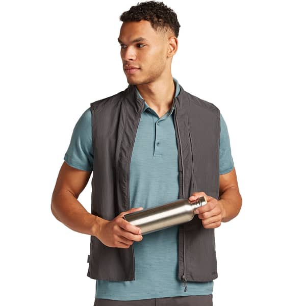 Polo randonnée ICEBREAKER M MERINO 150 TECH LITE III SS POLO BLUE ASH