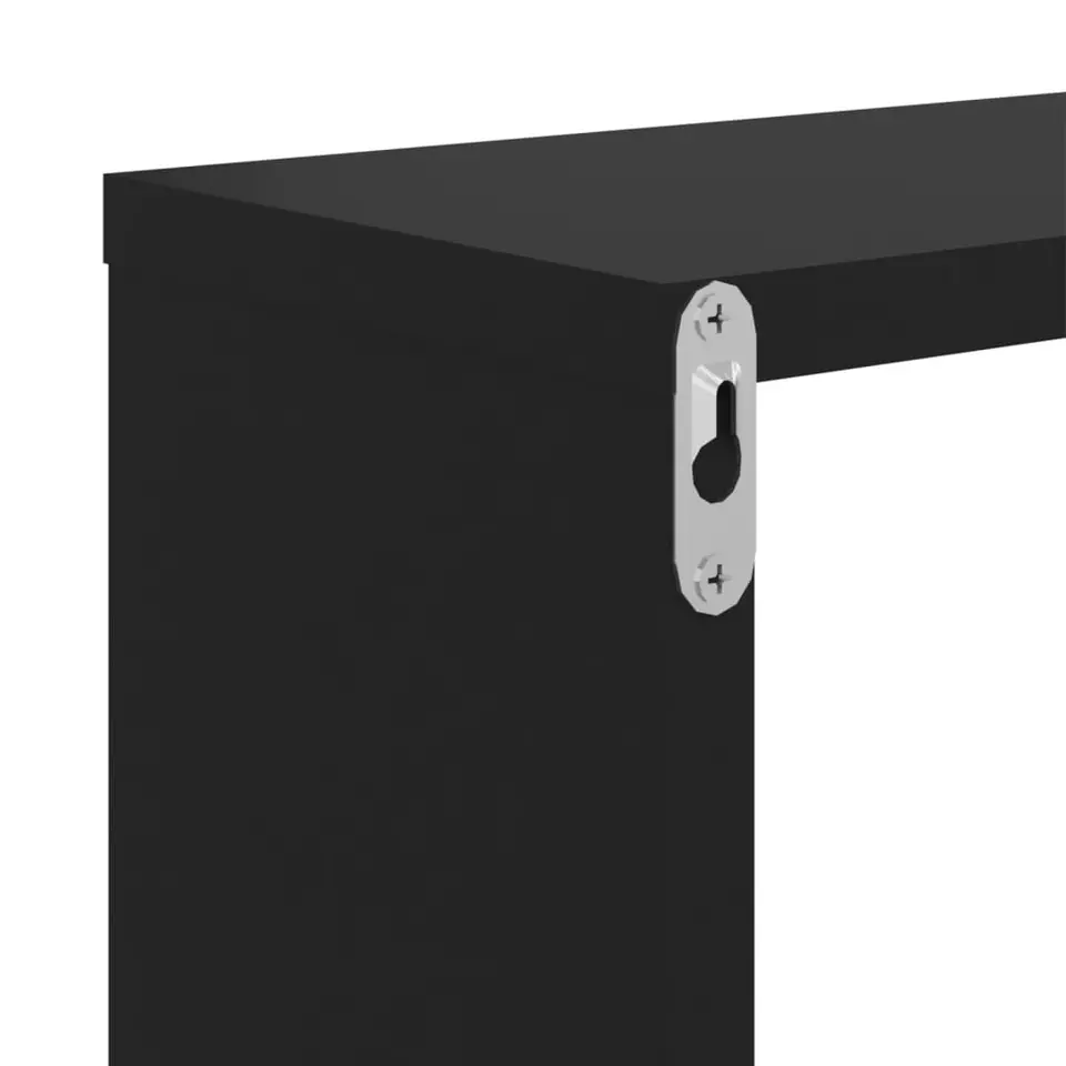 vidaXL - Plank - Zwart - Bewerkt hout - 2 stuks