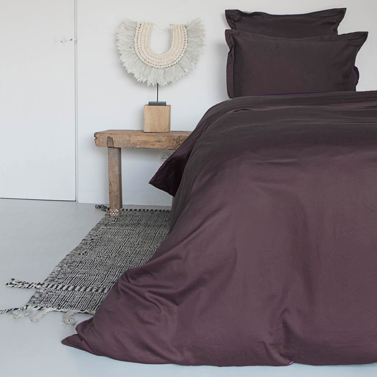 Febronie Home Housse de couette 100% Satin de Coton Julia violette