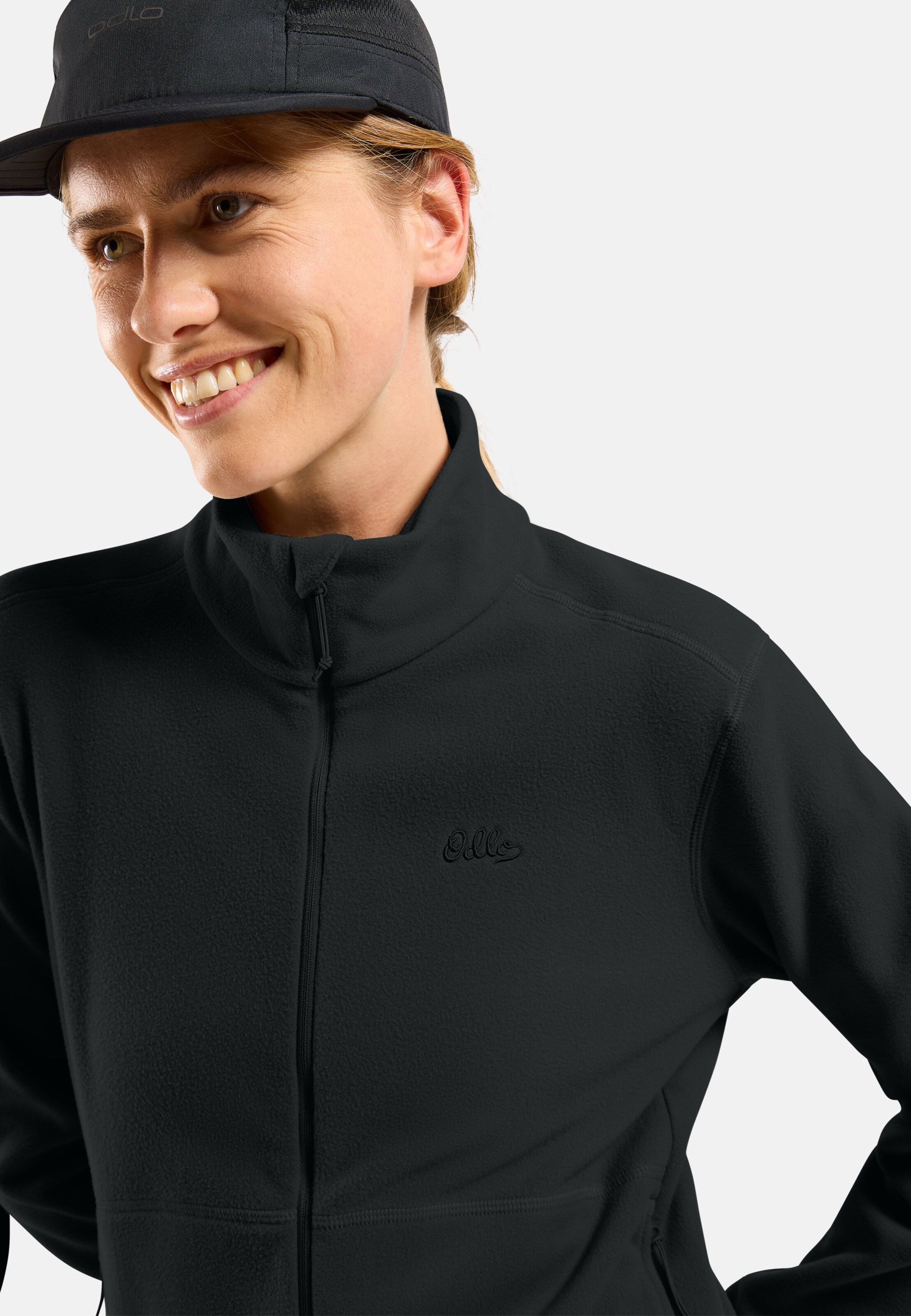 Klassische Essentials Multisport Fleecejacke mit Reissverschluss in black
