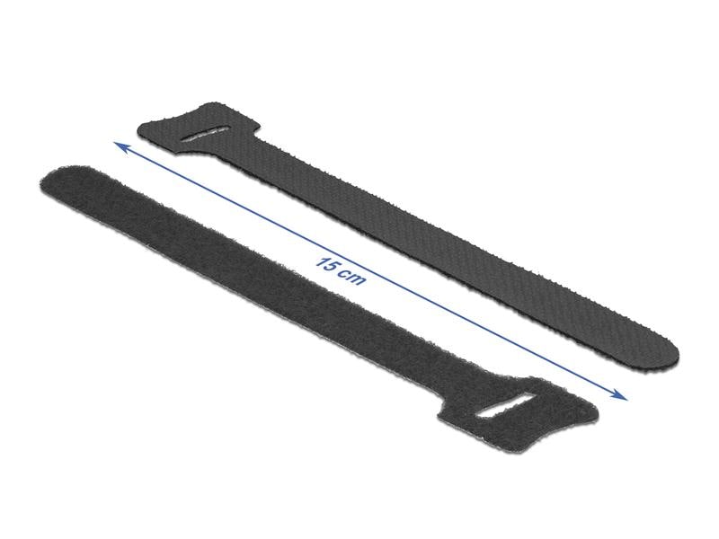 Delock Klettkabelbinder Schwarz 150 mm x 12 mm, 10 Stück Delock Klett-Kabelbinder L 150 mm x B 12 mm 10 Stück schwarz