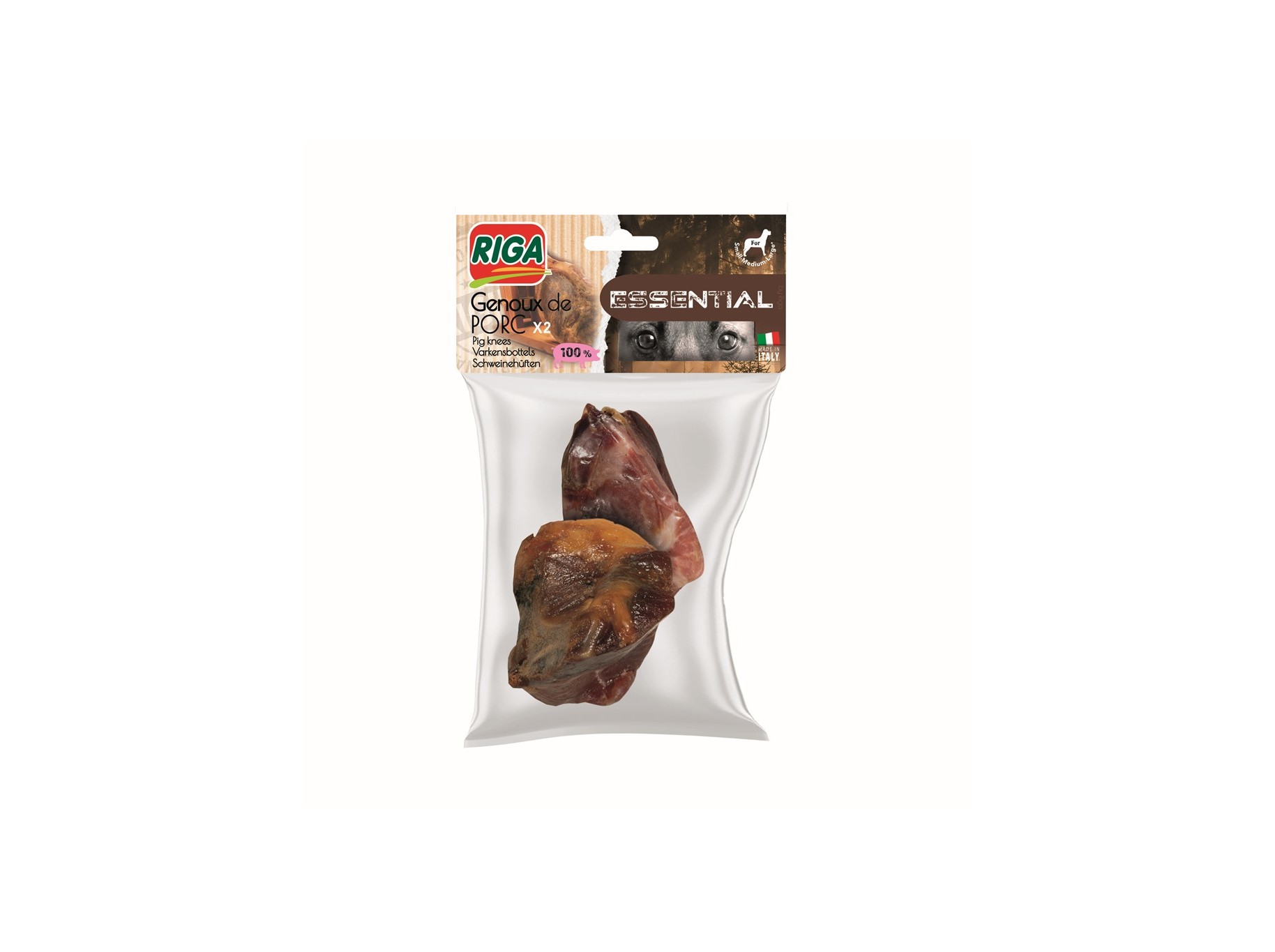 OSSO DE PRESUNTO RIGA ESSENTIAL JOELHO PORCO 2 UNIDADES