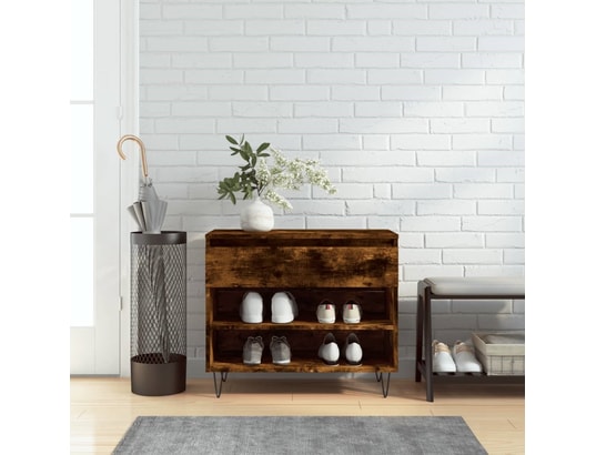 VIDAXL - Armoire à chaussures chêne fumé 70x36x60 cm bois d'ingénieri...