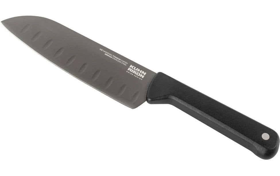 Santokumesser SchwarzElegantes Messer mit Kullenschliff