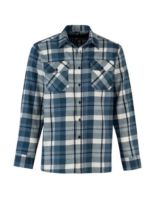 Storvik Blouse Flanel Blauw&Wit - Vrijetijdskleding