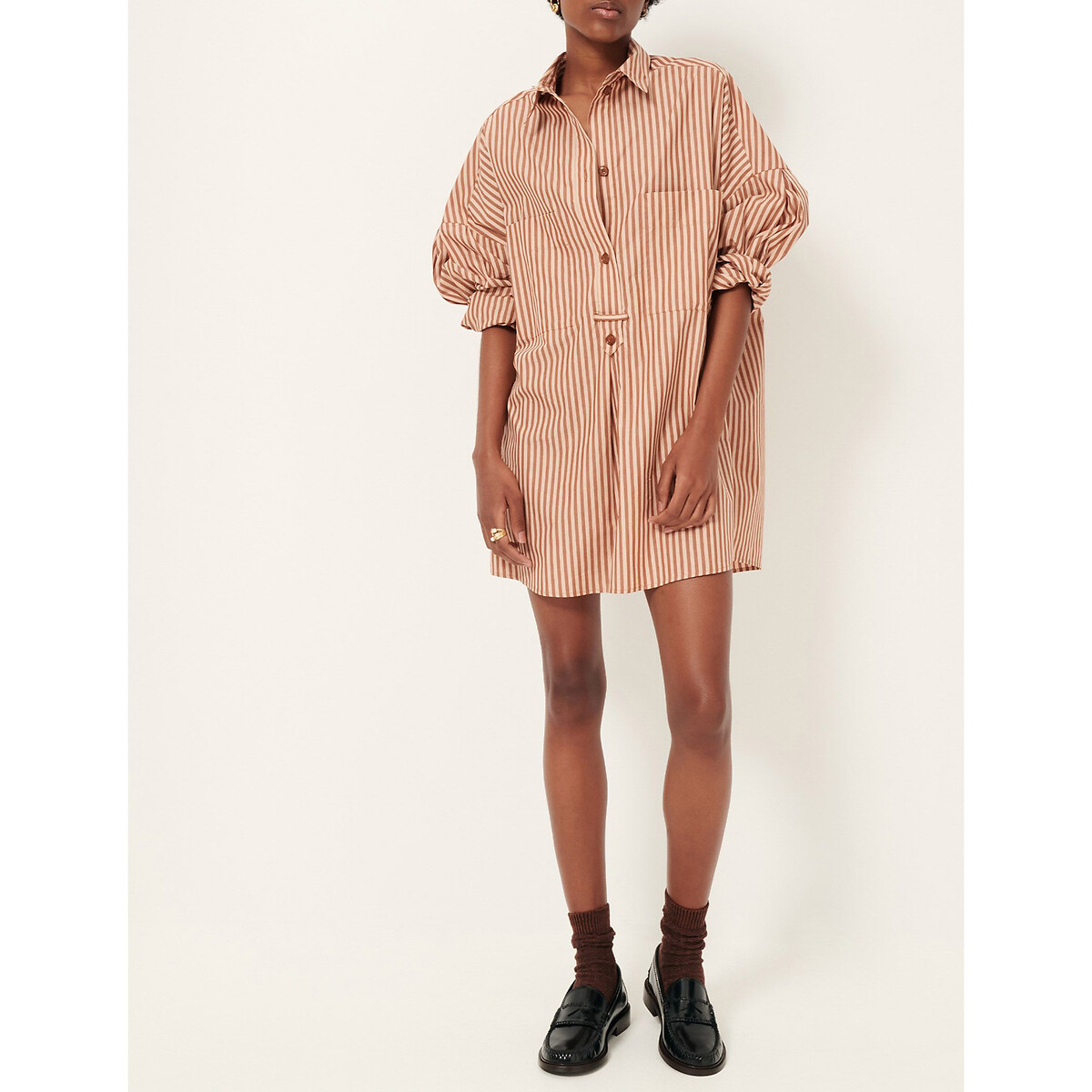 SESSUN<br>Vestido camisa listrado solto, FONTELLA