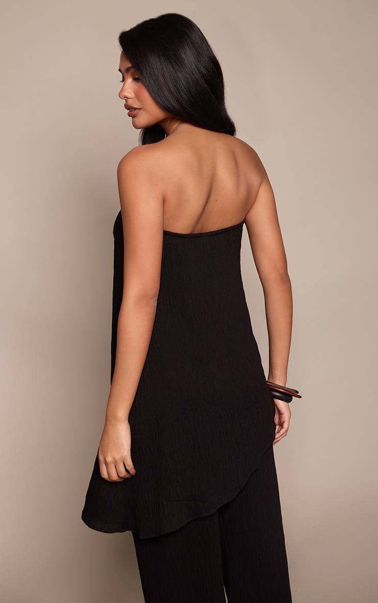 Noir Haut Bandeau Coordonné À Détail Drapé Asymétrique