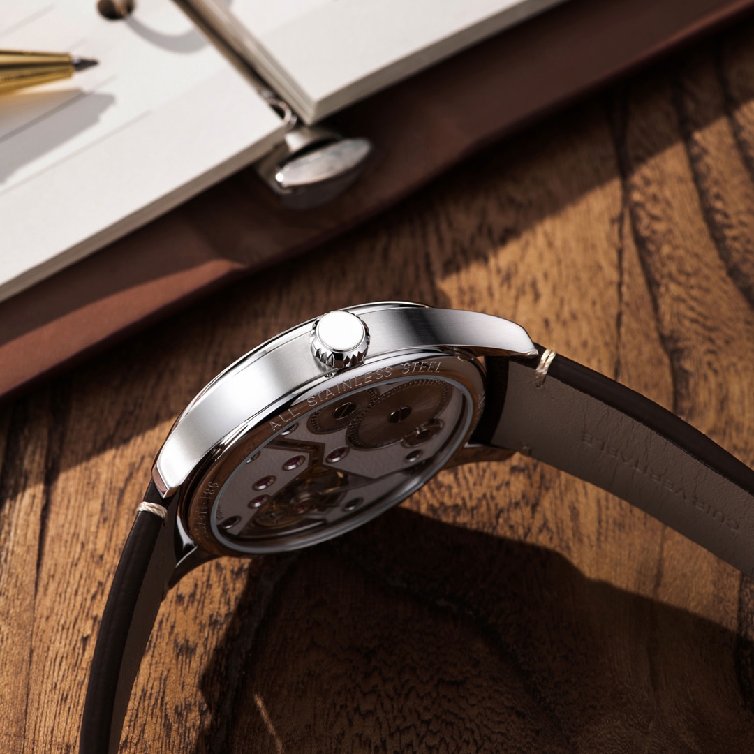 Aerowatch Renaissance Big Mechanical Petite Seconde Leder Braun