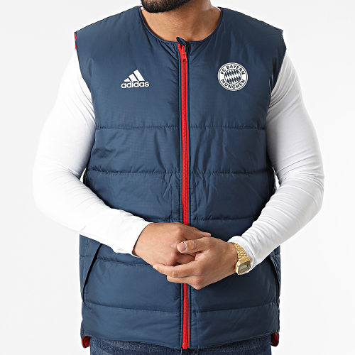 Veste Zippée Sans Manches Réversible FC Bayern HG1132 Bleu Marine Rouge